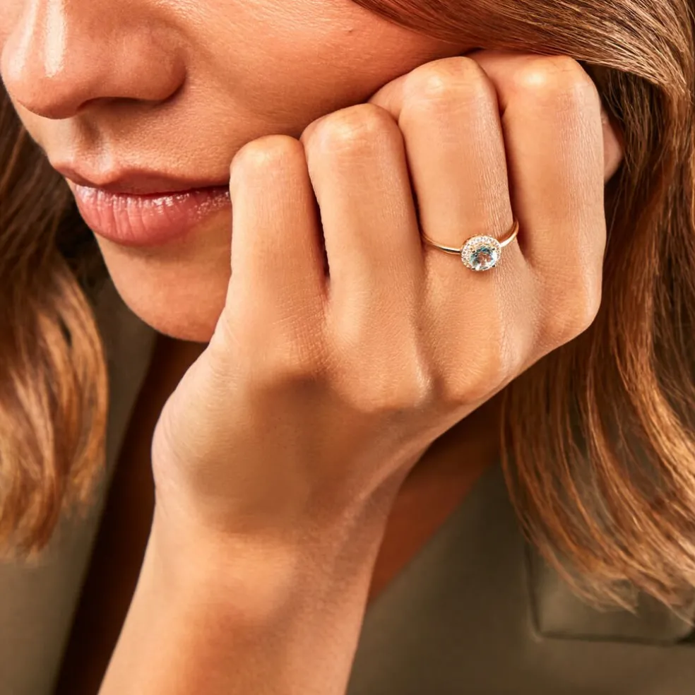 Bague Najib Or Jaune Topaze Oxyde De Zirconium