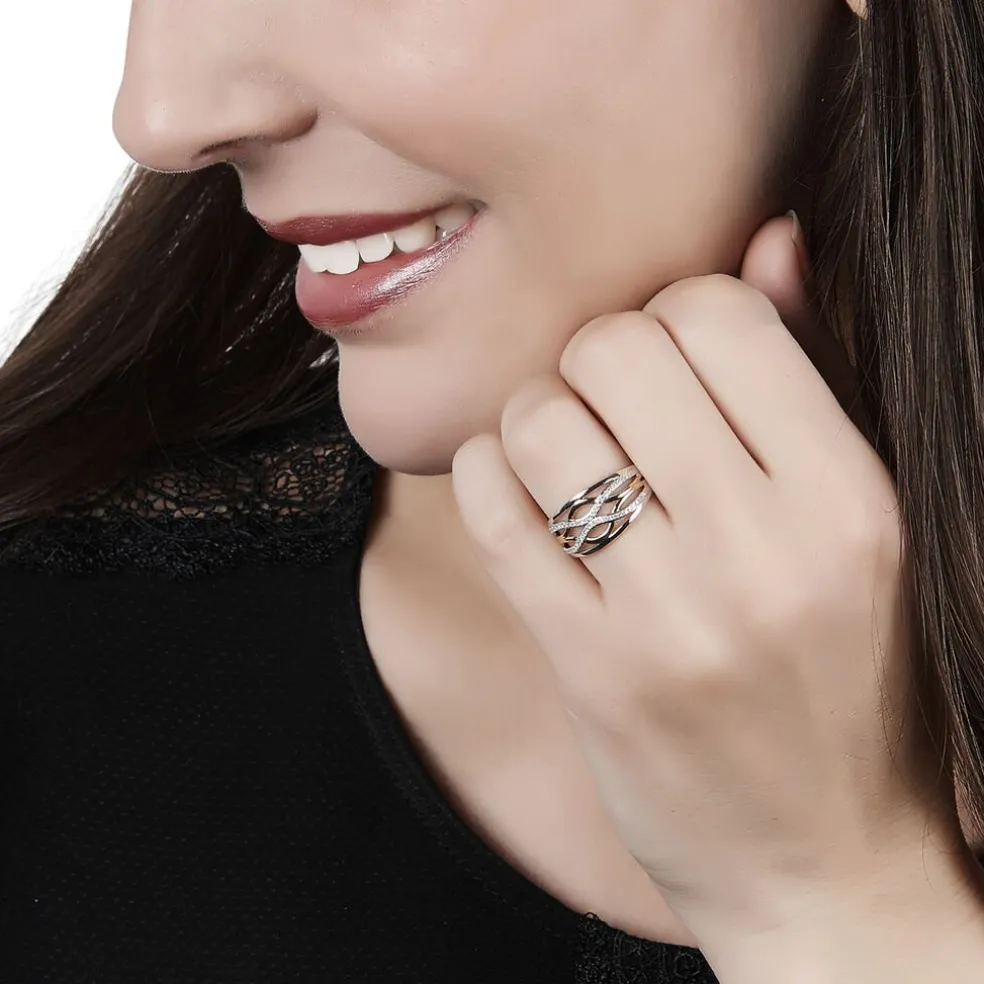 Bague Nathalie Or Bicolore Diamant