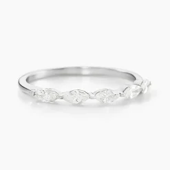 Bague Navette Argent Blanc Oxyde De Zirconium