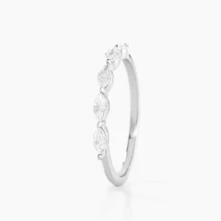 Bague Navette Argent Blanc Oxyde De Zirconium