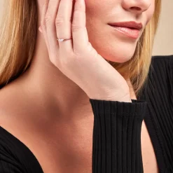 Bague Navette Argent Rose Oxyde De Zirconium