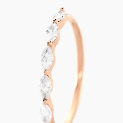 Bague Navette Argent Rose Oxyde De Zirconium