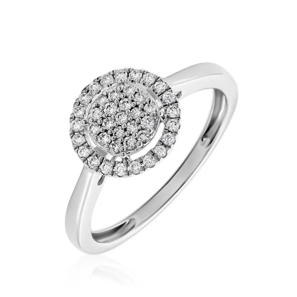 Bague Nawra Platine Blanc Diamant Synthétique