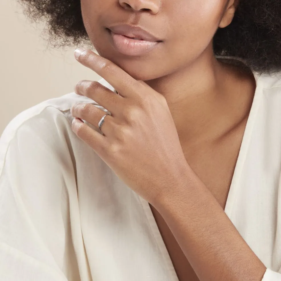 Bague Nazima Or Blanc Diamant