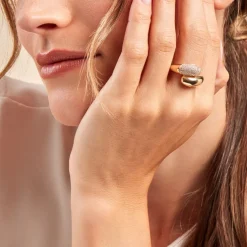 Bague Nelsie Plaqué Or Doré Oxyde De Zirconium