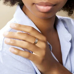 Bague Nesibe Or Tricolore Diamant