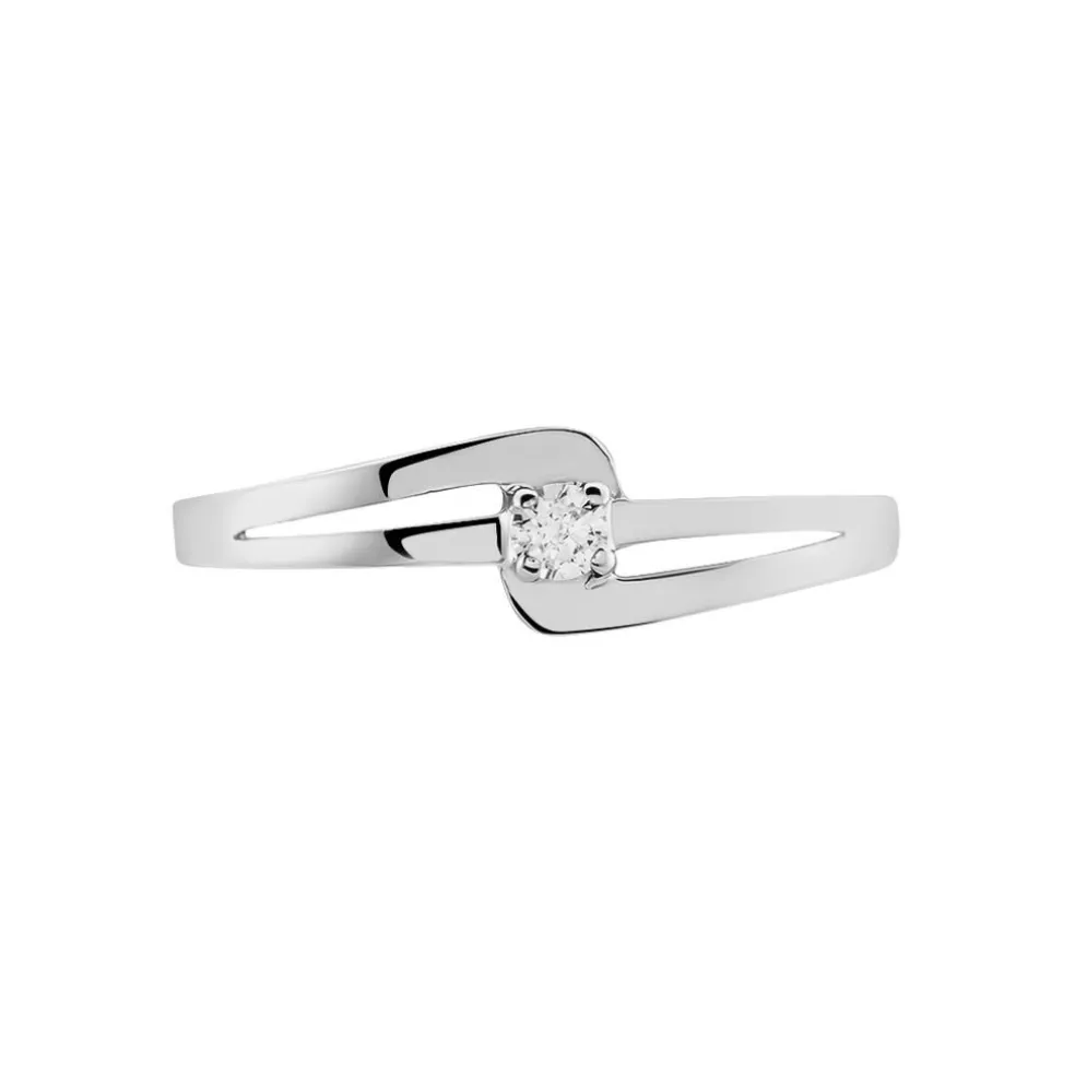 Bague Nesryne Or Blanc Oxyde De Zirconium