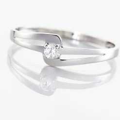 Bague Nesryne Or Blanc Oxyde De Zirconium