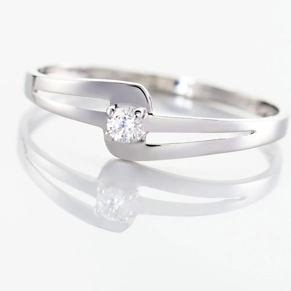 Bague Nesryne Or Blanc Oxyde De Zirconium