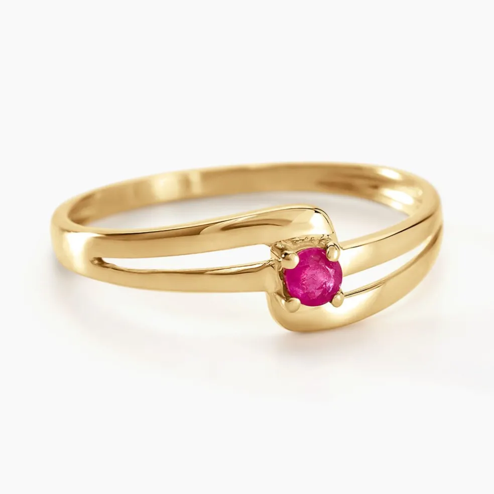 Bague Nesryne Or Jaune Rubis
