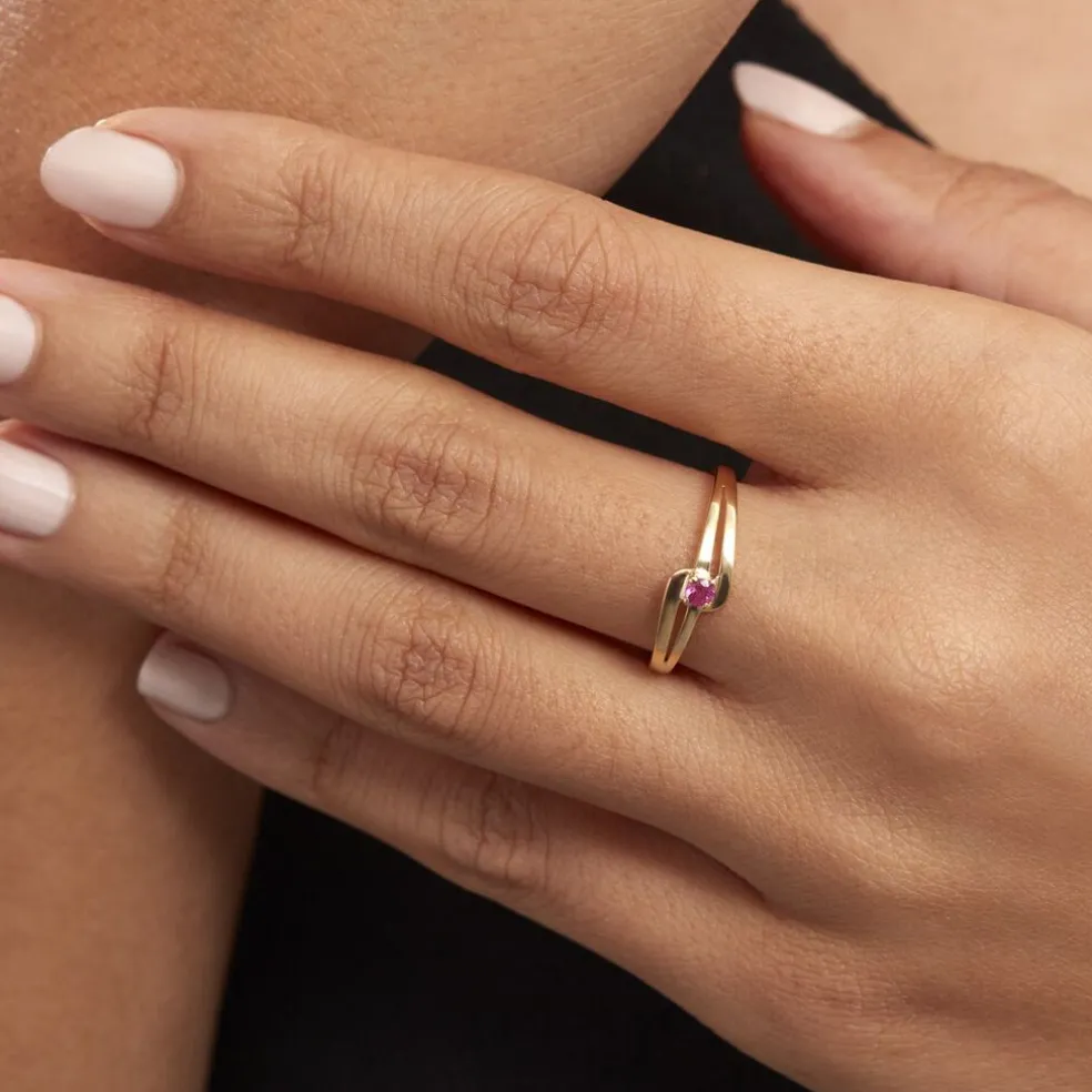 Bague Nesryne Or Jaune Rubis