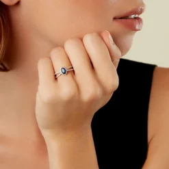 Bague Ninian Or Jaune Saphir Diamant