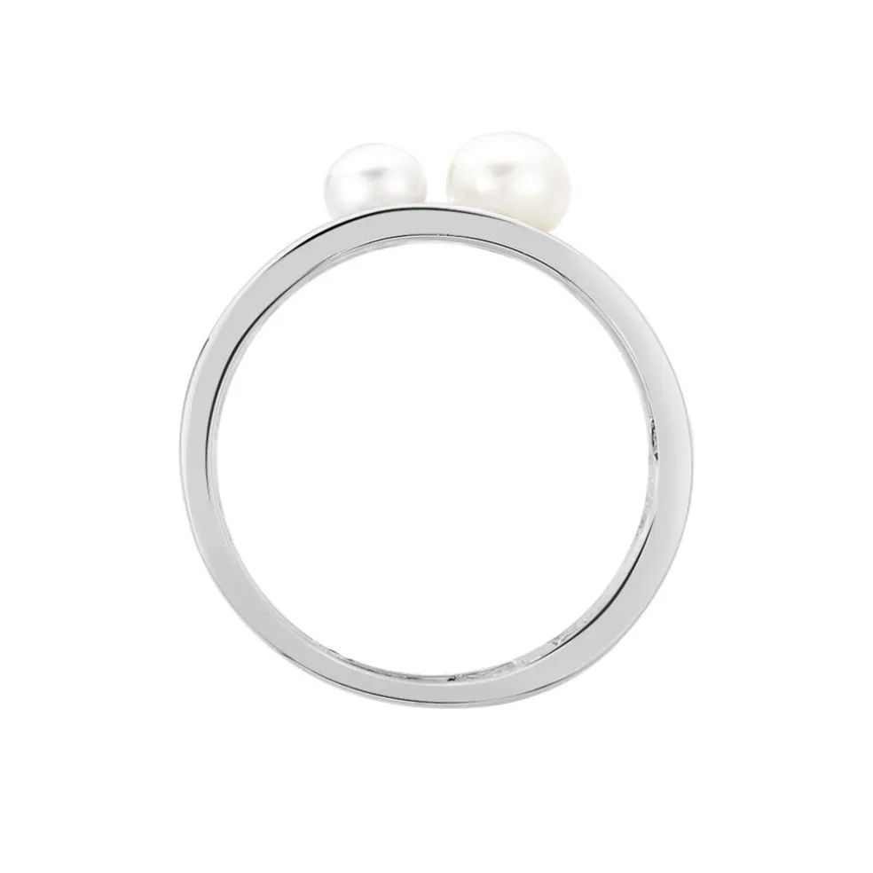 Bague Nissi Argent Blanc Perle De Culture Oxyde De Zirconium