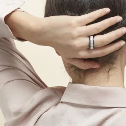 Bague Noire Ceramique Blanc Céramique Et Strass