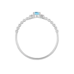 Bague Noria Or Blanc Topaze Et Oxyde De Zirconium