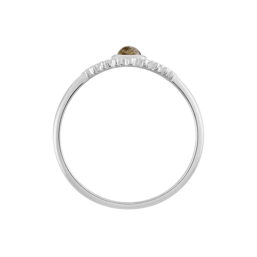 Bague Nyoko Argent Blanc Labradorite