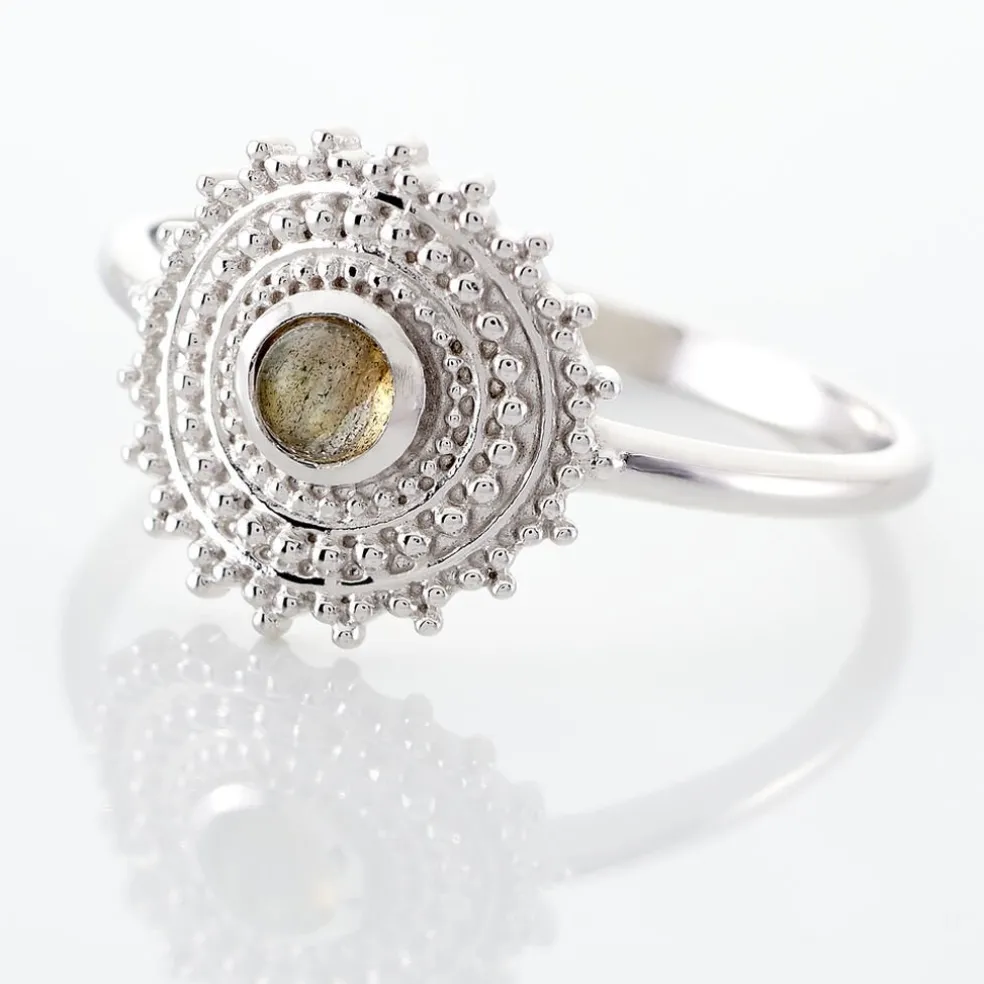 Bague Nyoko Argent Blanc Labradorite