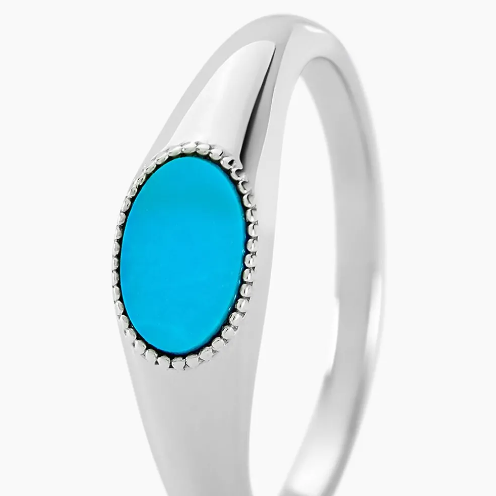 Bague Ocean Argent Blanc Turquoise