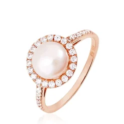 Bague Olivia Argent Blanc Perle De Culture Et Oxyde De Zirconium