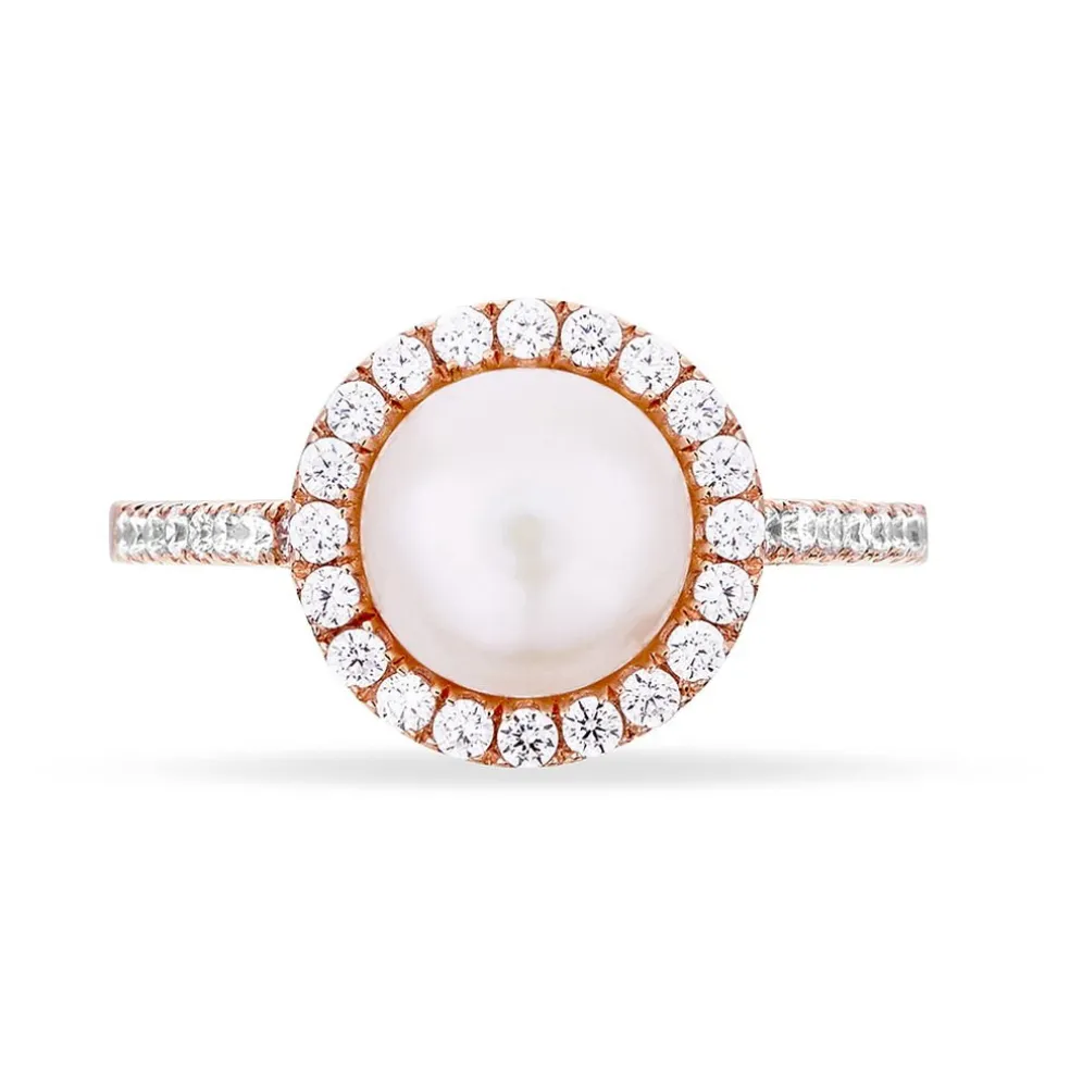 Bague Olivia Argent Blanc Perle De Culture Et Oxyde De Zirconium