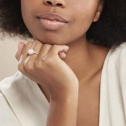 Bague Olivia Argent Rose Perle De Culture Et Oxyde De Zirconium