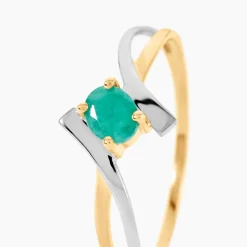Bague Or Bicolore Rosmunda Emeraude