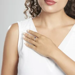 Bague Or Blanc Enea Saphir Diamants