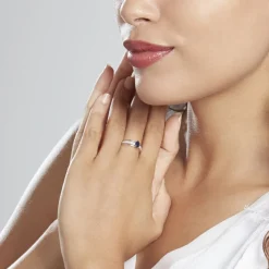 Bague Or Blanc Enea Saphir Diamants