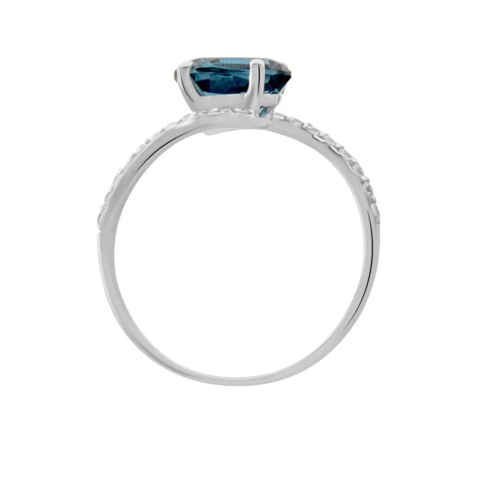 Bague Or Blanc Erwin Topaze Oxydes De Zirconium