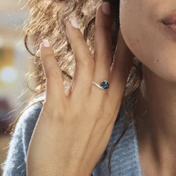 Bague Or Blanc Erwin Topaze Oxydes De Zirconium