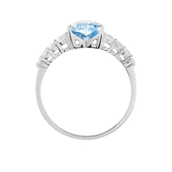 Bague Or Blanc Fany Topaze Oxydes De Zirconium