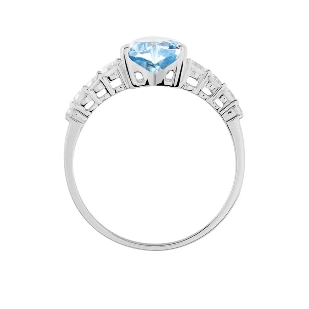 Bague Or Blanc Fany Topaze Oxydes De Zirconium