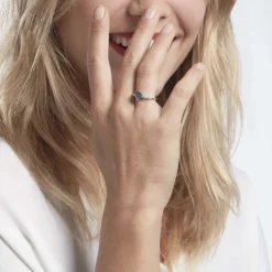 Bague Or Blanc Fany Topaze Oxydes De Zirconium