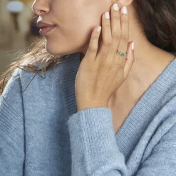 Bague Or Blanc Febe Emeraude