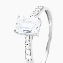 Bague Or Blanc Gesacus Oxyde De Zirconium