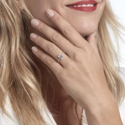 Bague Or Blanc Gesacus Oxyde De Zirconium