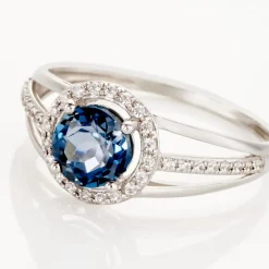 Bague Or Blanc Maeva Topaze Oxydes De Zirconium