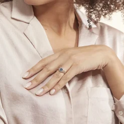 Bague Or Blanc Maeva Topaze Oxydes De Zirconium