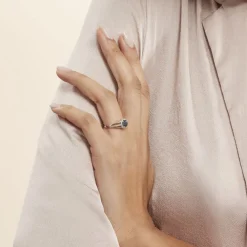Bague Or Blanc Maeva Topaze Oxydes De Zirconium