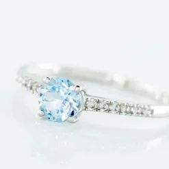 Bague Or Blanc Manon Topaze Oxydes De Zirconium