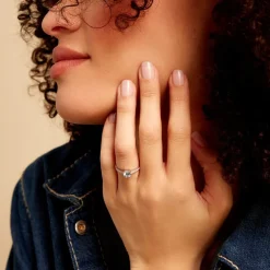 Bague Or Blanc Manon Topaze Oxydes De Zirconium