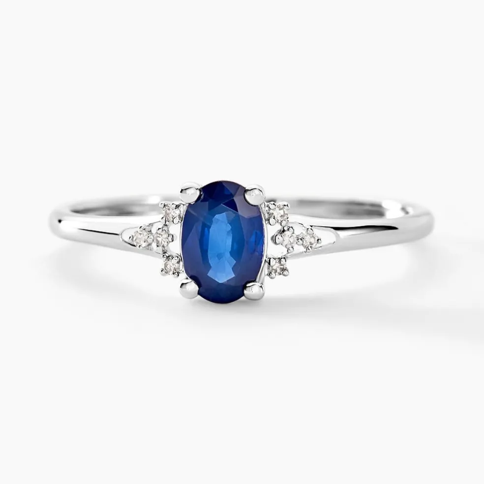 Bague Or Blanc Marie Saphir Diamants