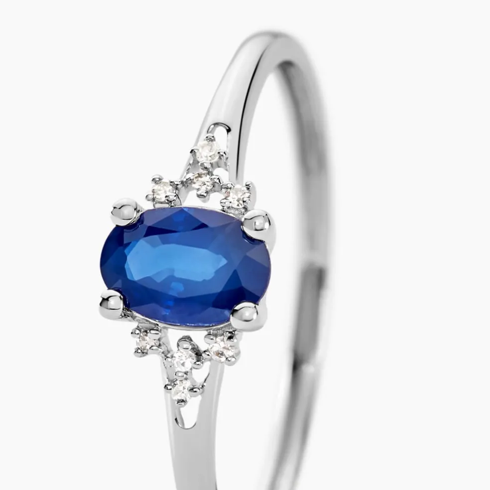 Bague Or Blanc Marie Saphir Diamants