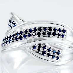 Bague Or Blanc Mauraine Saphirs