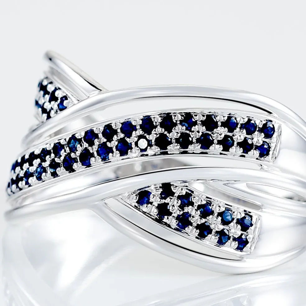 Bague Or Blanc Mauraine Saphirs