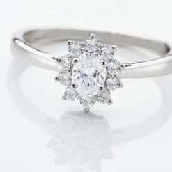 Bague Or Blanc Mysie Diamants Synthétiques