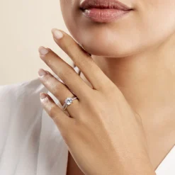 Bague Or Blanc Ofelie Solitaire Oxyde
