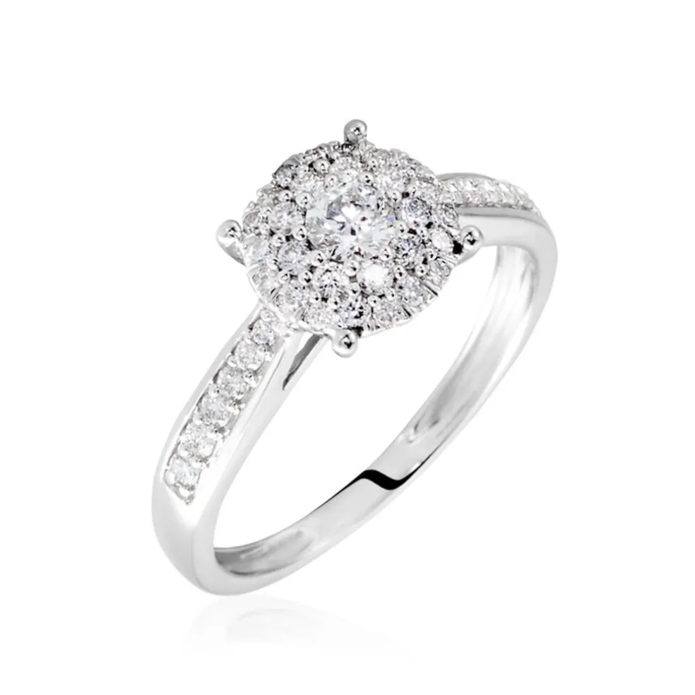 Bague Or Blanc Shirlene Diamant Synthetique