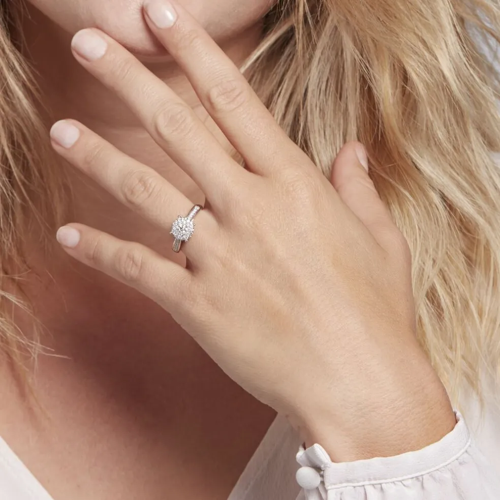 Bague Or Blanc Shirlene Diamant Synthetique