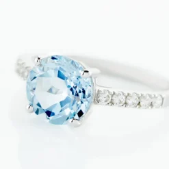 Bague Or Blanc Terese Topaze Oxydes De Zirconium